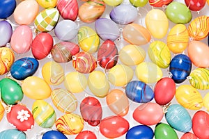 Many colorful Easter eggs