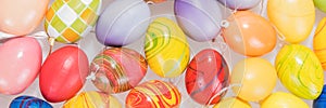 Many colorful Easter eggs