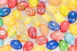 Many colorful Easter eggs