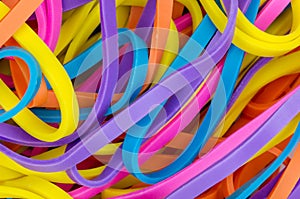 Many colorful elastics