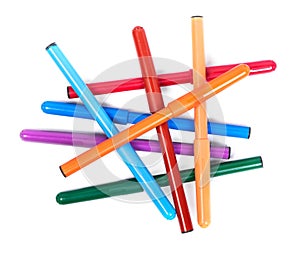 Many colorful felt pen markers