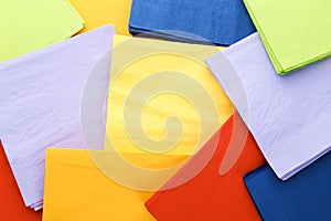 Many colorful paper napkins as background