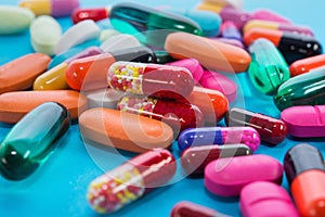 Many colorful pills