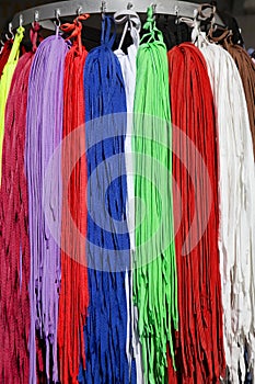 Many colorful shoestrings