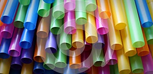 Many colorful straws as sign for heterogeneity or teamwork. photo