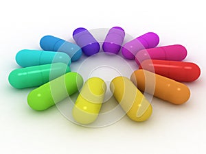 Many-coloured capsules