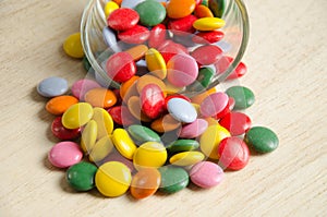 Many colourful candy
