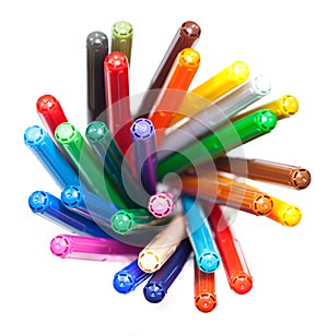 Many colourful felt tip pens