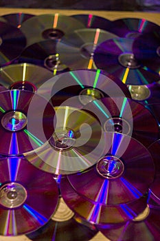 A many compact discs