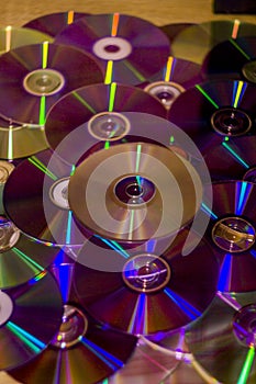 A many compact discs