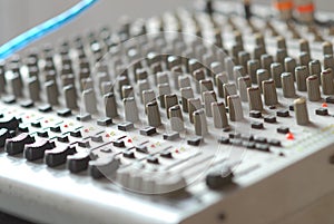 many control button for adjust volume tone of music amplifier