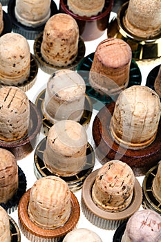 Many corks from alcoholic spirits