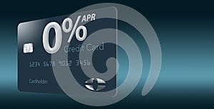 Many credit card offers now include zero percent annual percentage rate for 12-15 months and this generic mock card illustrates