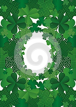 Many decorative clover. St.Patrick `s Day. Vector