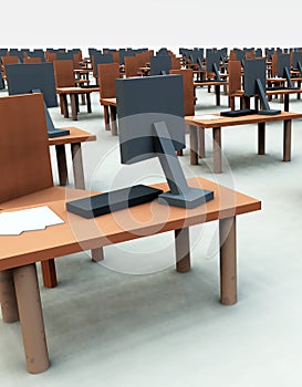 Many Desks With Chairs 4