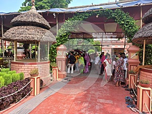 many devotees inside the ISKCON temple in Mayapur