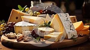 Many different cheeses