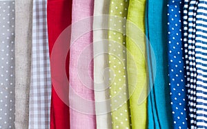 Many different fabrics