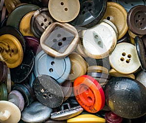Many different old vinatge sewing buttons photo