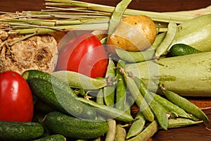 Many different vegetables