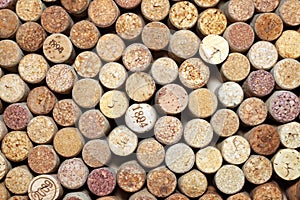 Many different wine corks