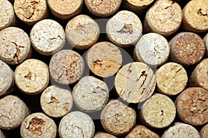Many different wine corks