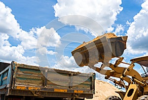 Wheel loader with Dump truck