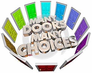 Many Doors Choices Doors Options Different Paths