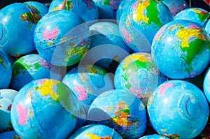 Many earth globes