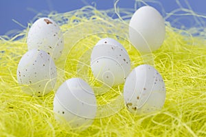 Many easter Eggs on grass