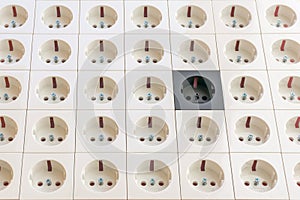 Many electrical socket outlets background