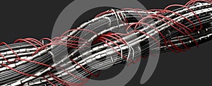 Many electrical wires,electric cable,3d render