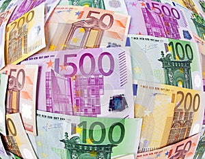 Many Euro Banknotes