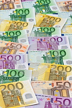 Many Euro Banknotes