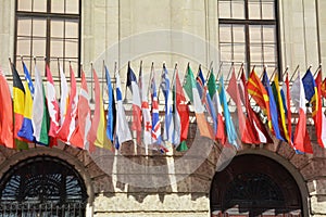 Many flags of different countries