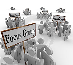 Many Focus Groups People Meeting Signs Niche Customers