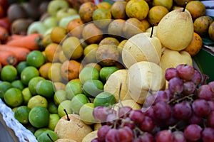 Many fresh fruits mixed