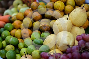 Many fresh fruits mixed