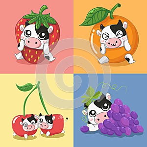 Many fruit milk dairy cow very cute.