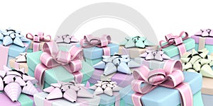 Many gift and white background