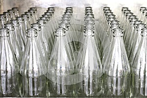 Many glass bottles