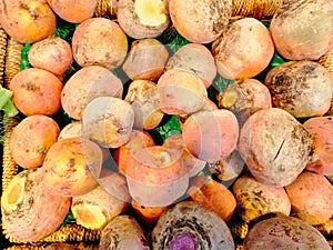 Many Golden Beetroot Bulbs For Sale in Shop