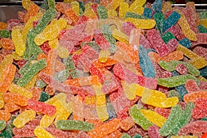 Many gumdrops assortment for sale. Assorted Gummy Colorful Of Sugar Candies. Background Or Texture