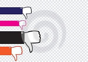 Many hands show dislike