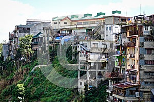 Many houses on the hill in Ifugao, Philippines