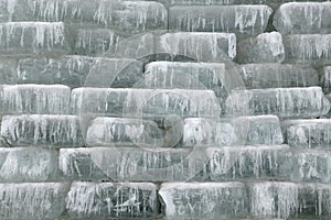 Many ice cube stacked together,
