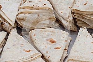 Many Indian flat bread Rumali roti, chapati, fulka, paratha