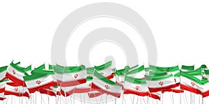 Many iranian flags on white background