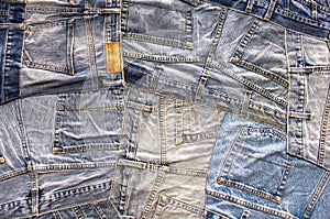 Mnoho džínsy vrecká móda pozadie 