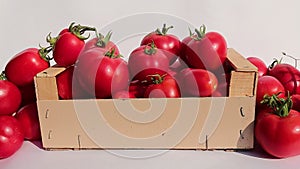 Many of juicy ripe red tomatoes